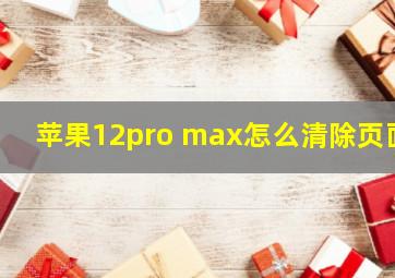 苹果12pro max怎么清除页面